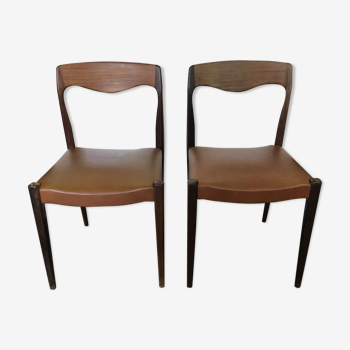 Paire de chaises en teck Niels Otto Moller