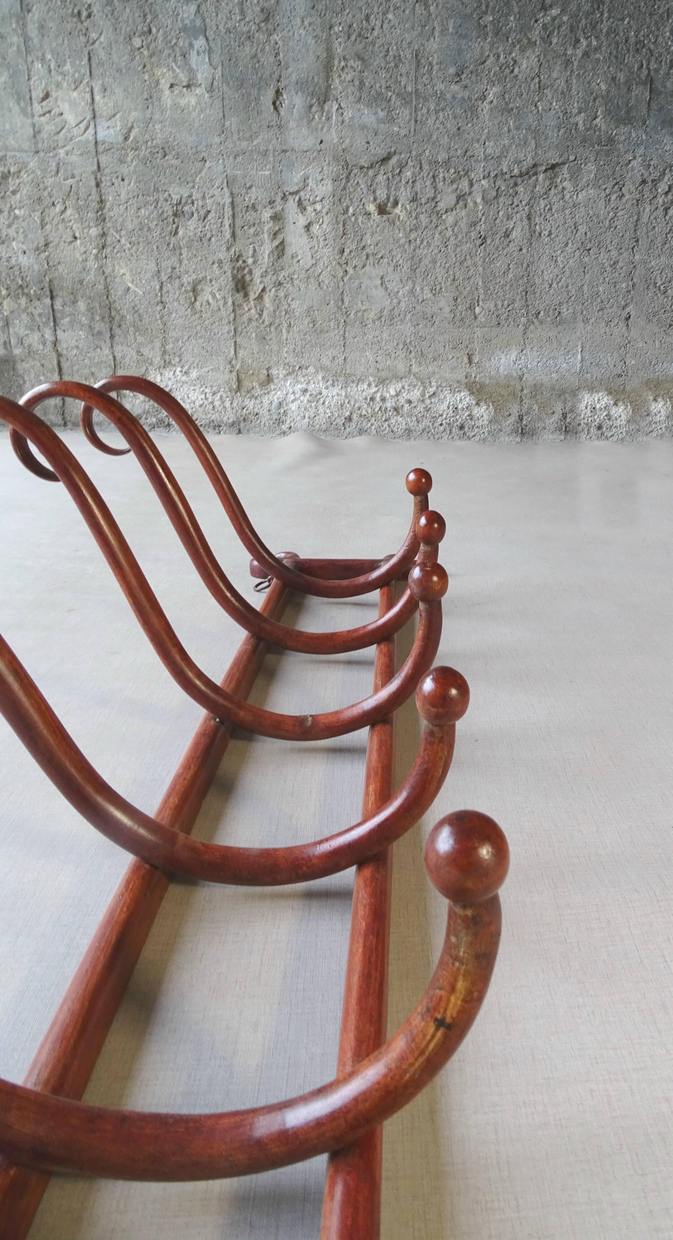 Thonet wall coat rack with 5 hooks 1900