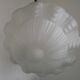 Vintage French 1930s Art Deco Gometric White Glass Ceiling Light