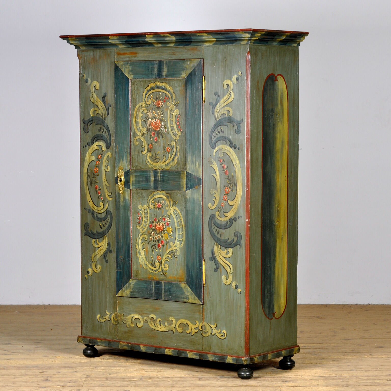 Antique german hand painted cabinet, circa 1850