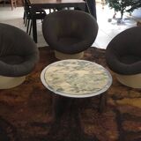 3 Fauteuils "Mushroom" Space age 1970
