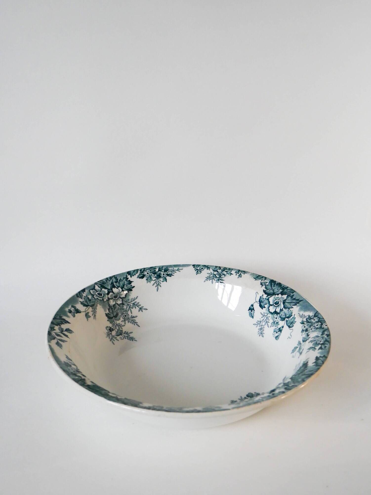 Salad bowl in Iron Earth Saint Amand model Marie-Louise early 20th century