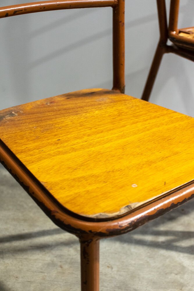 Série de six chaises bistrot métalliques 1950’