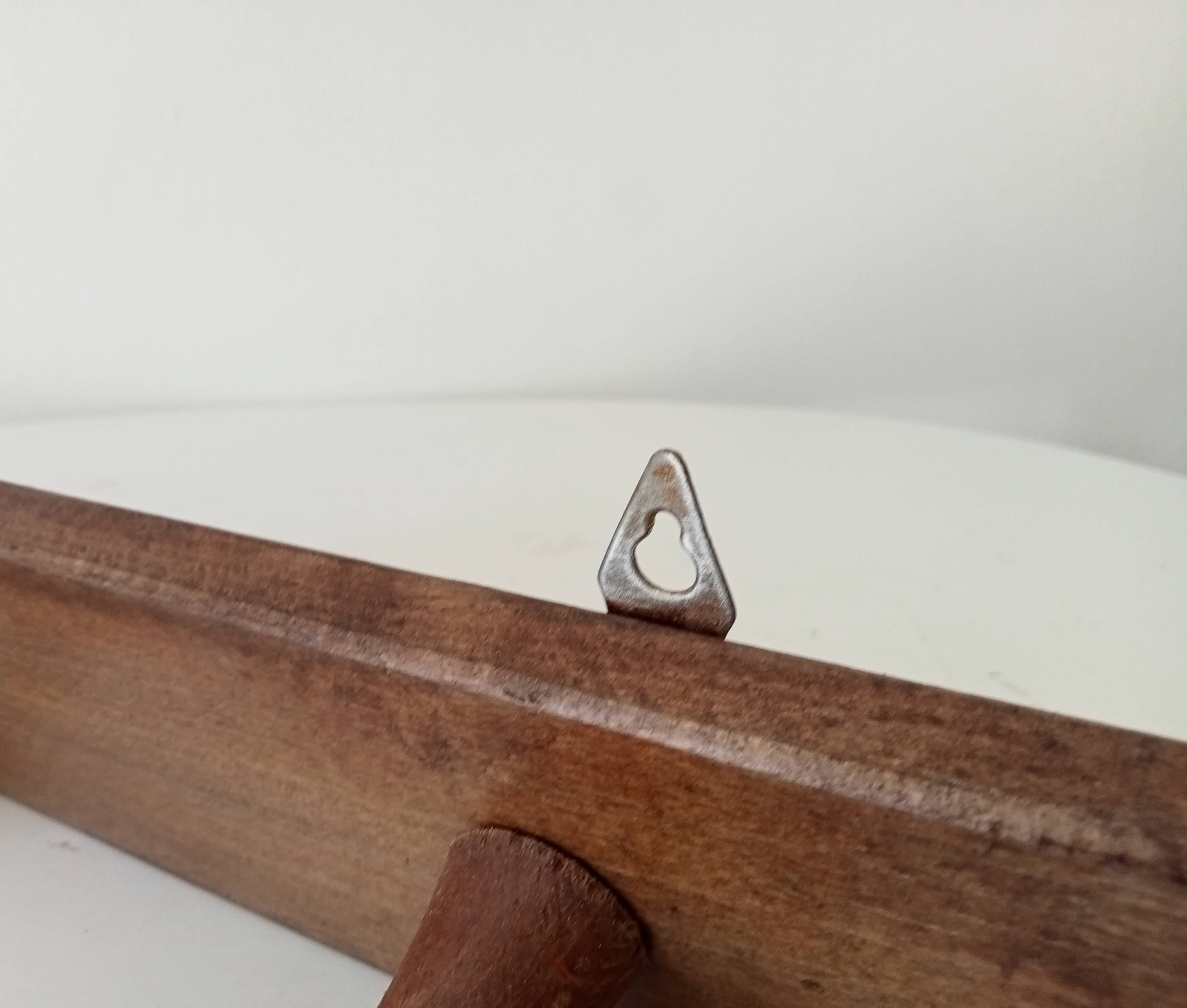 Vintage wooden wall coat rack