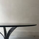 tulip coffee table in chromed metal and smoked glass, 1970s design