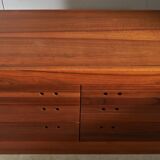 Six Drawer Walnut Sideboard with Circular Handles, 1980s