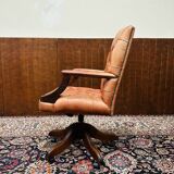 English Chesterfield Salmon color President Chair Office chair