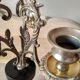 Old candelabra 4 burners in bronze brass and marble, French torches Napoleon III