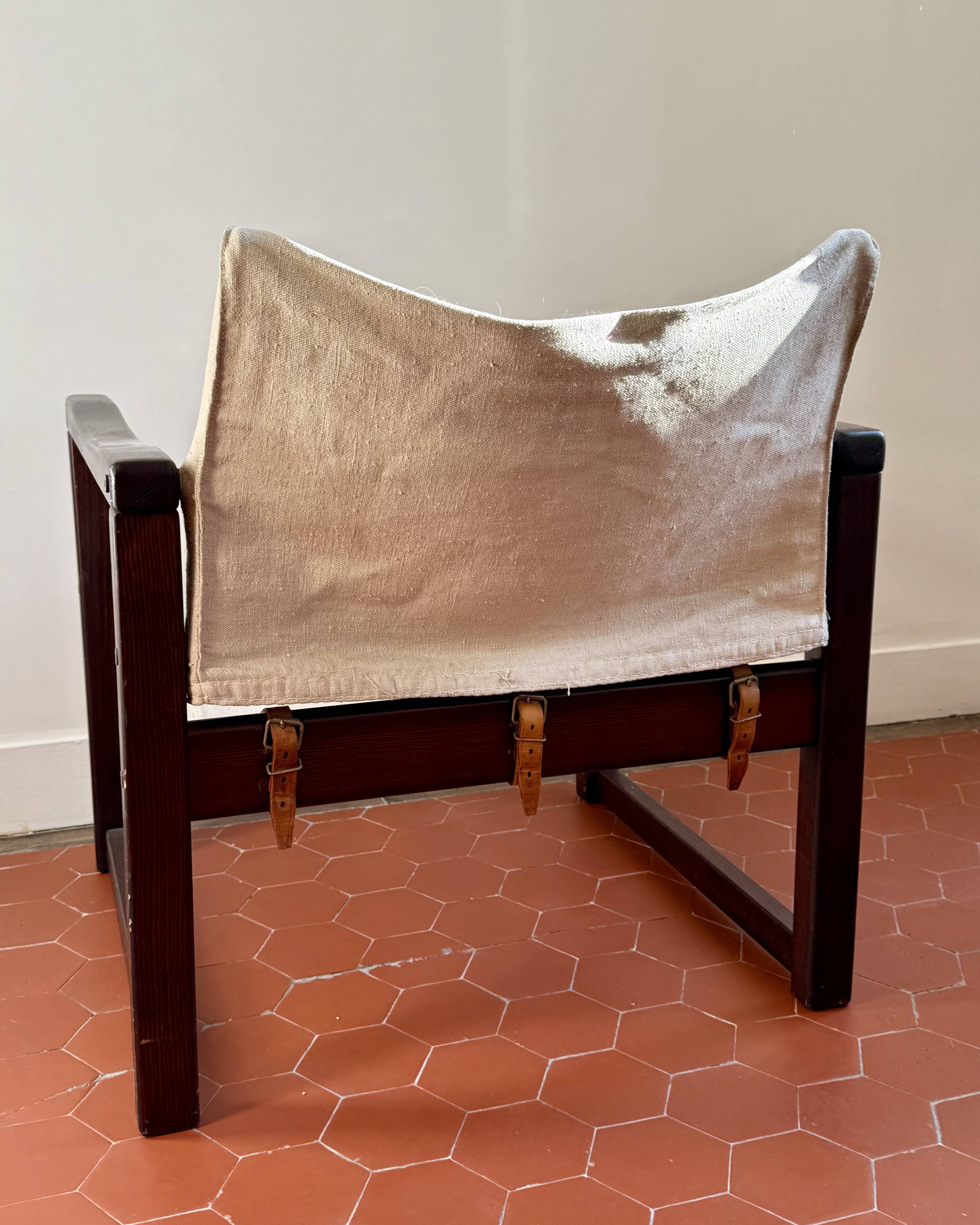 Safari armchair by Karin Mobring for IKEA 1970s in wood and canvas