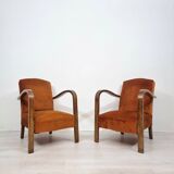 Paire de fauteuils incurvée Art Déco