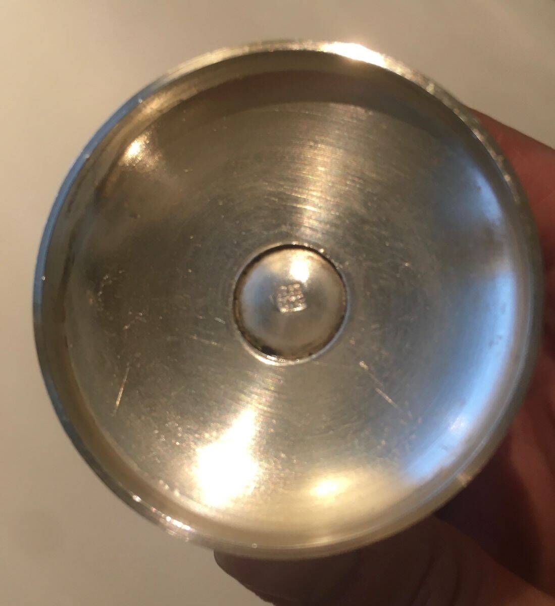 Silver-plated egg cup and tumbler set