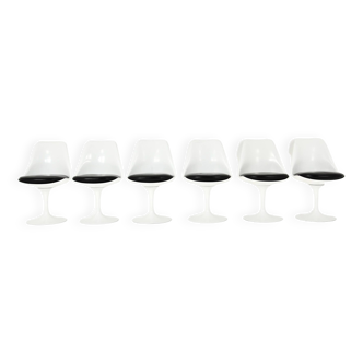 Ensemble de 6 Chaises de salle à manger Tulip par Eero Saarinen pour Knoll International, 1970s