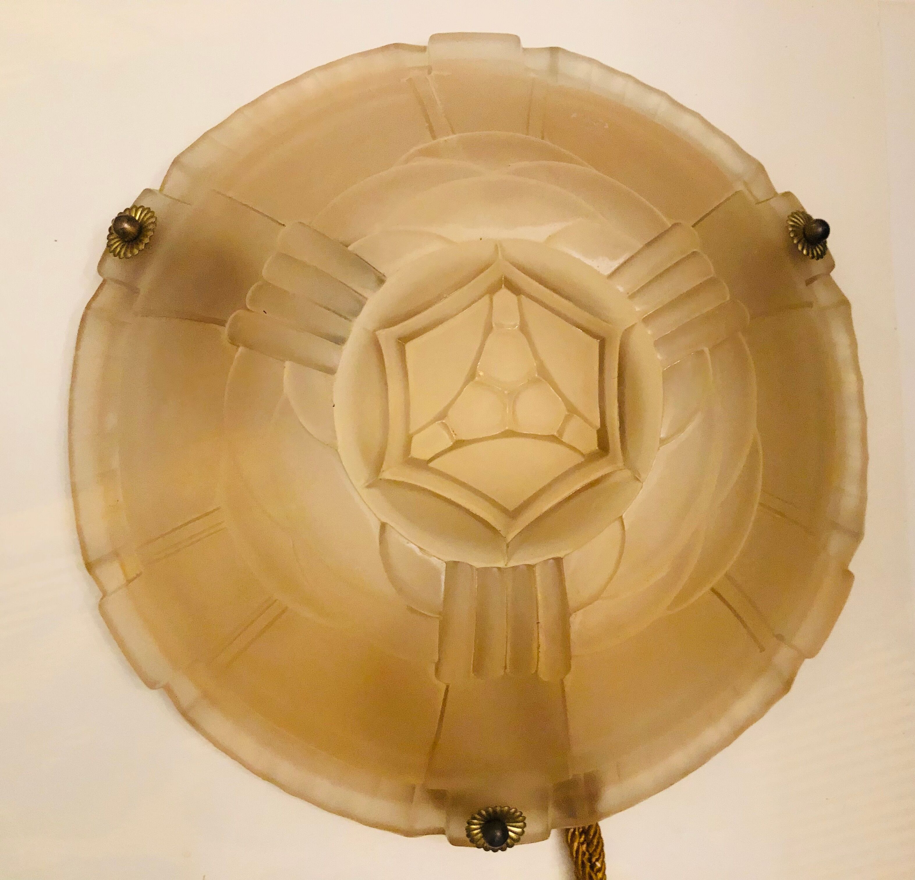 Art Deco glass hanging basin