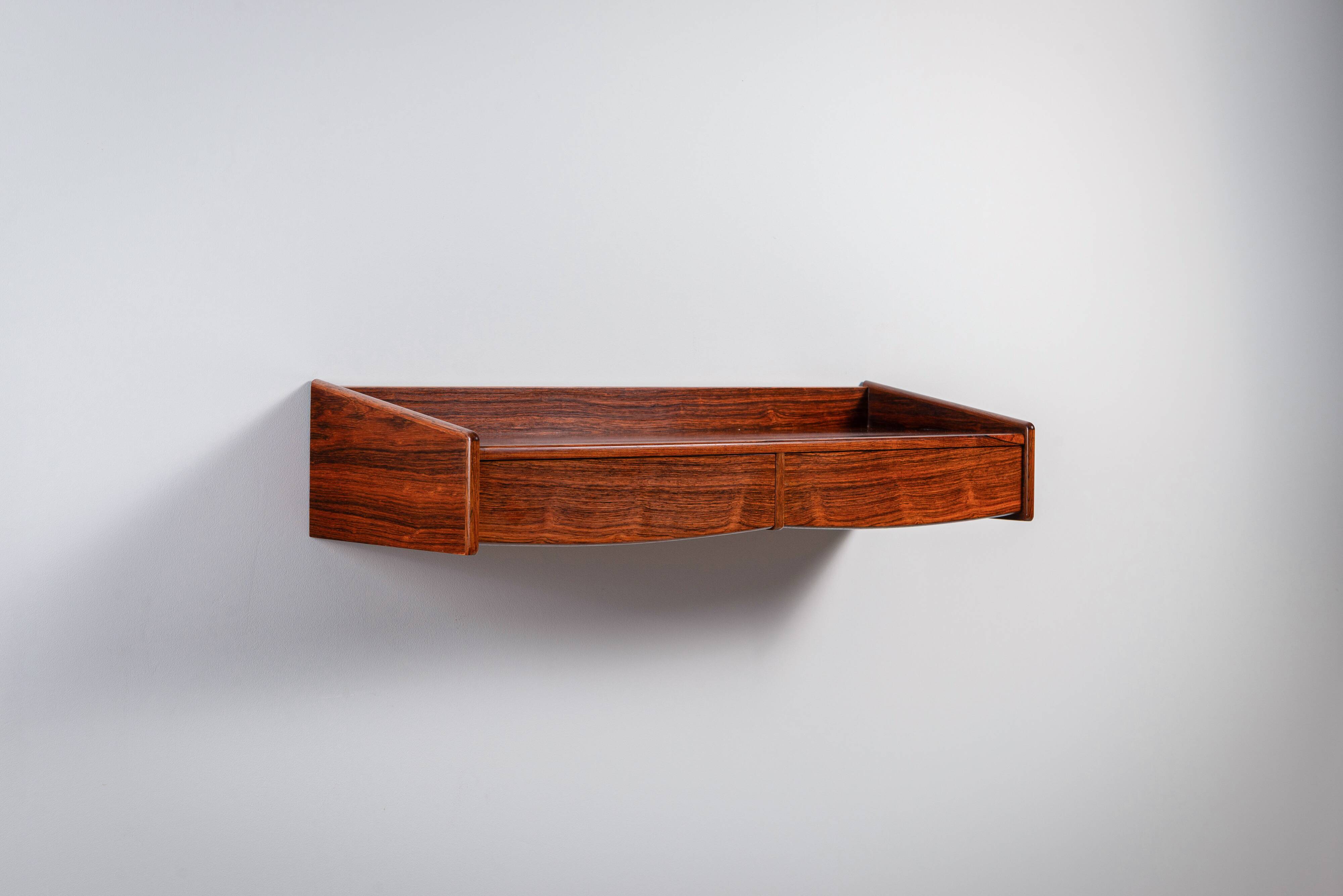 Rosewood wall console with two drawers