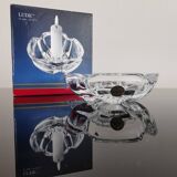 Bougeoir vintage floriforme "Lude" cristal d'Arques