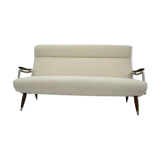 Canapé Danemark années 1960 bouclé beige