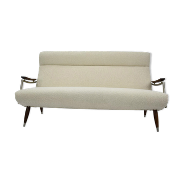 Canapé Danemark années 1960 bouclé beige