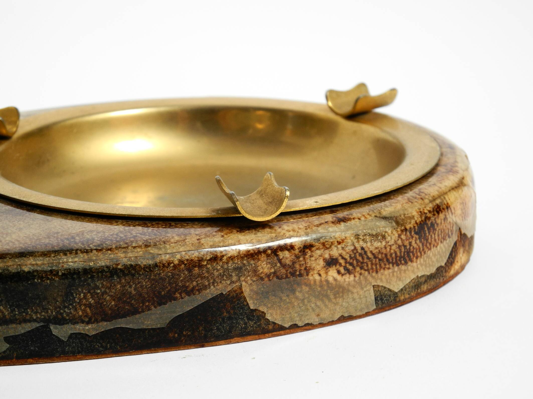 Mid Century italian table lamp with ashtray like a lantern by Aldo Tura