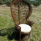 Fauteuil Emmanuelle peacock en rotin