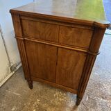 18th-century antique chest of drawers from the Louis XVI period in blonde walnut.