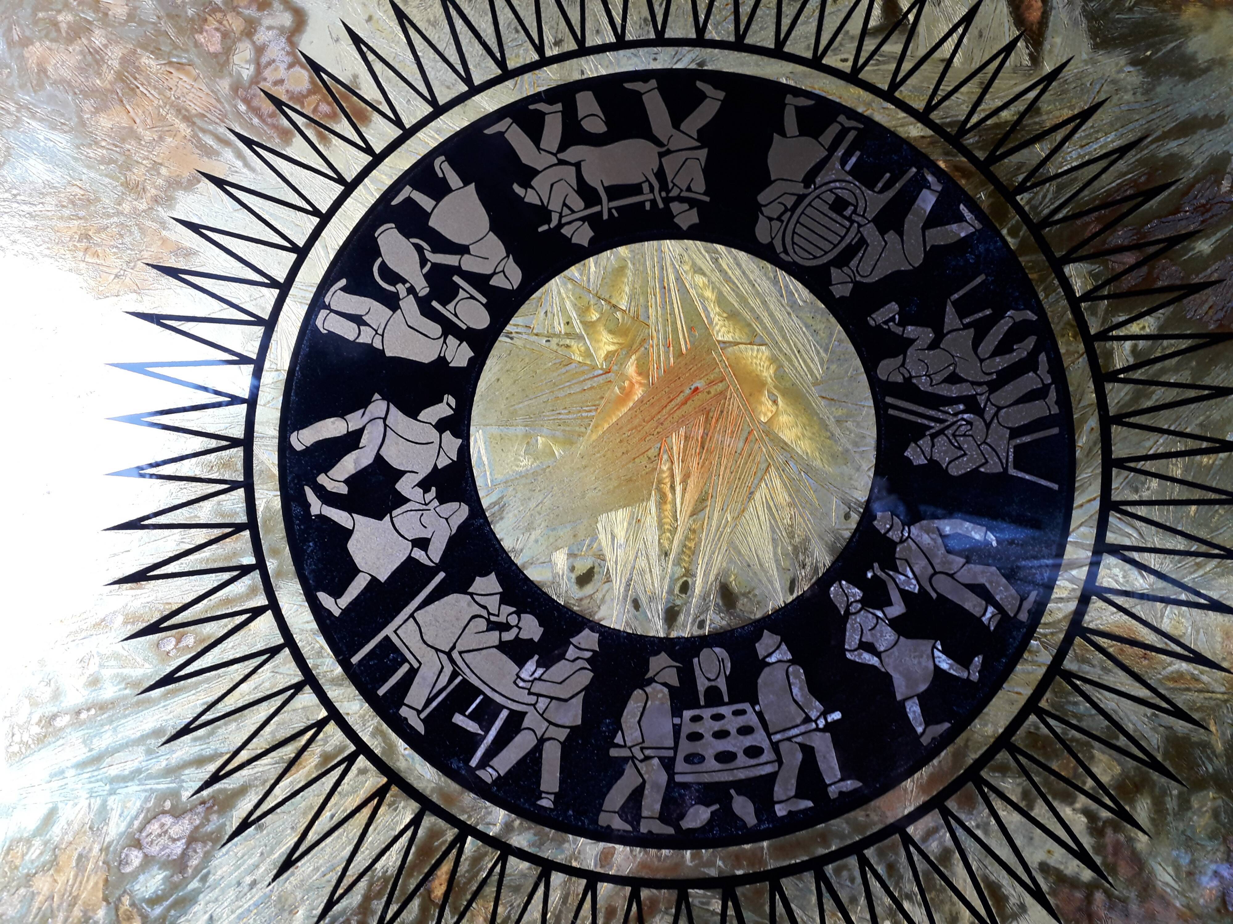 Vintage coffee table compass feet