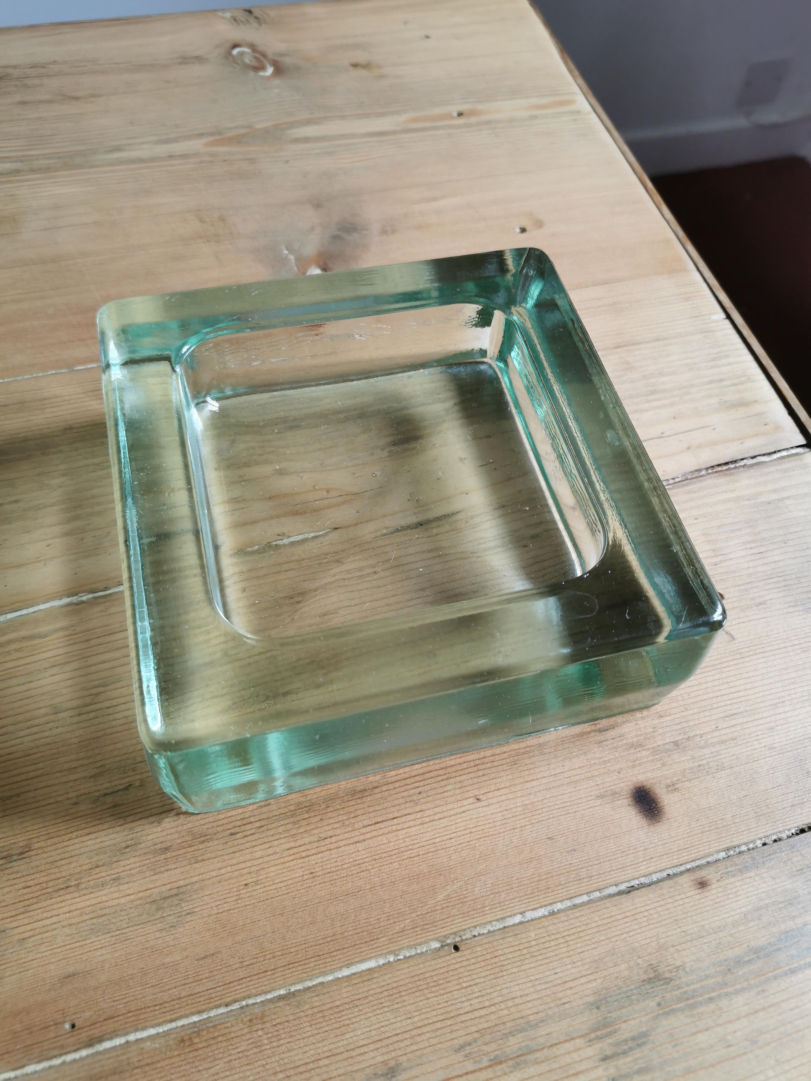 Ashtray glass paved Art deco