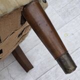 1960s, Danish armchair, light green furniture velour, beech wood.