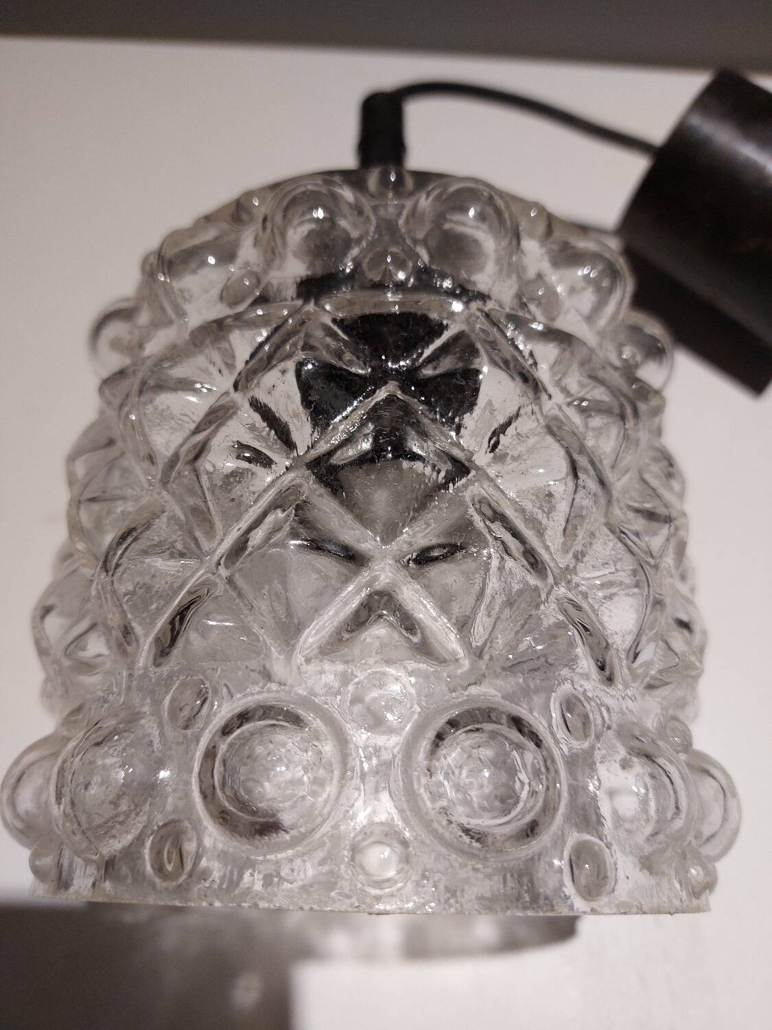 Vintage textured glass chandelier