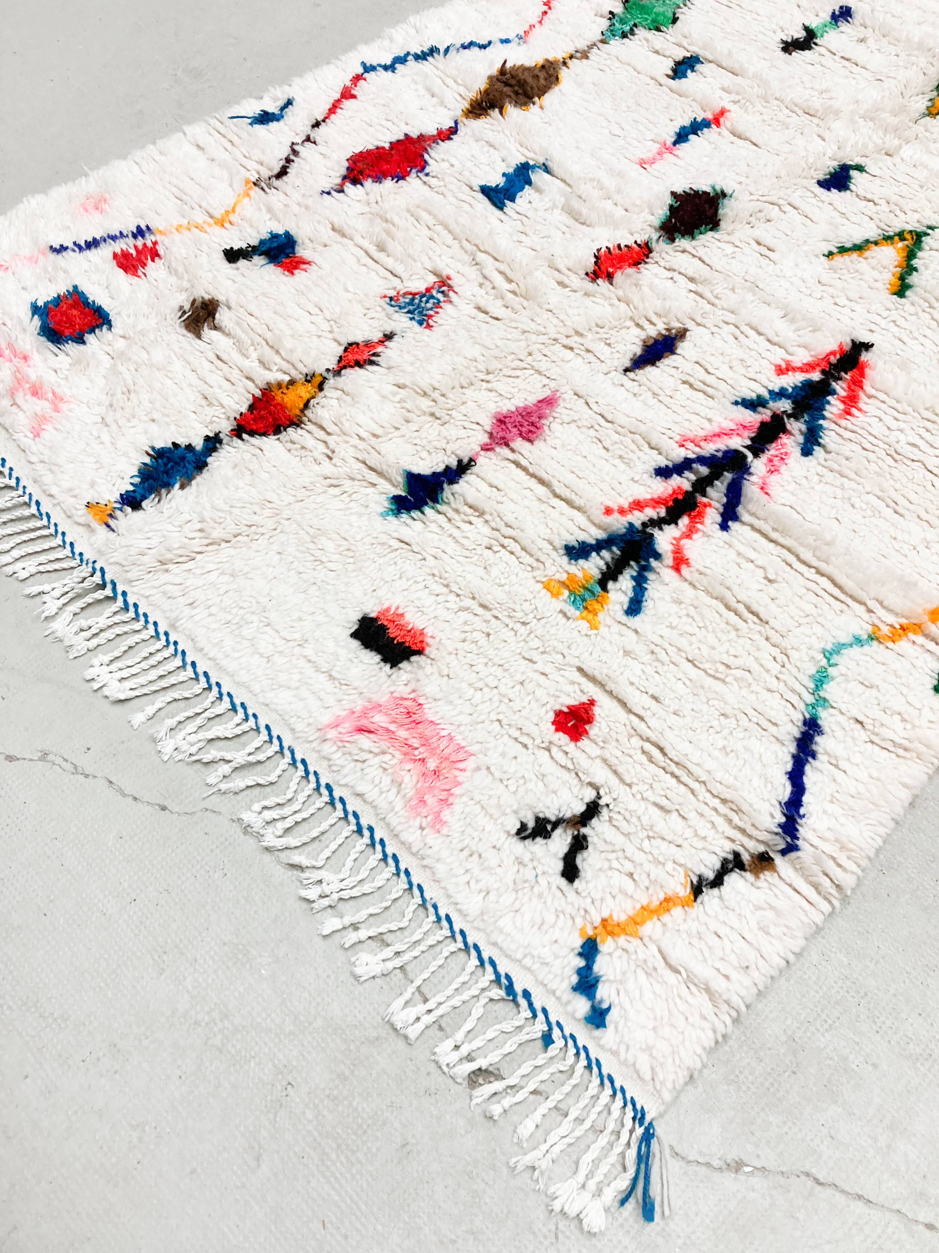 Azilal Moroccan Berber rug with colorful patterns 2.50x1.39m