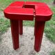 Tabouret de sauna laqué rouge par Olof Ottelin Finlande 1960