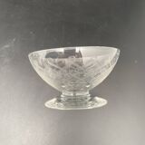 Chiseled crystal champagne glasses