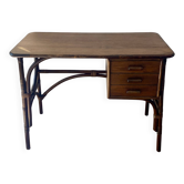 Bureau en rotin trois tiroirs 