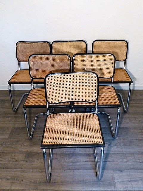 6 chairs Marcel Breuer b32 cesca, italy, 1970