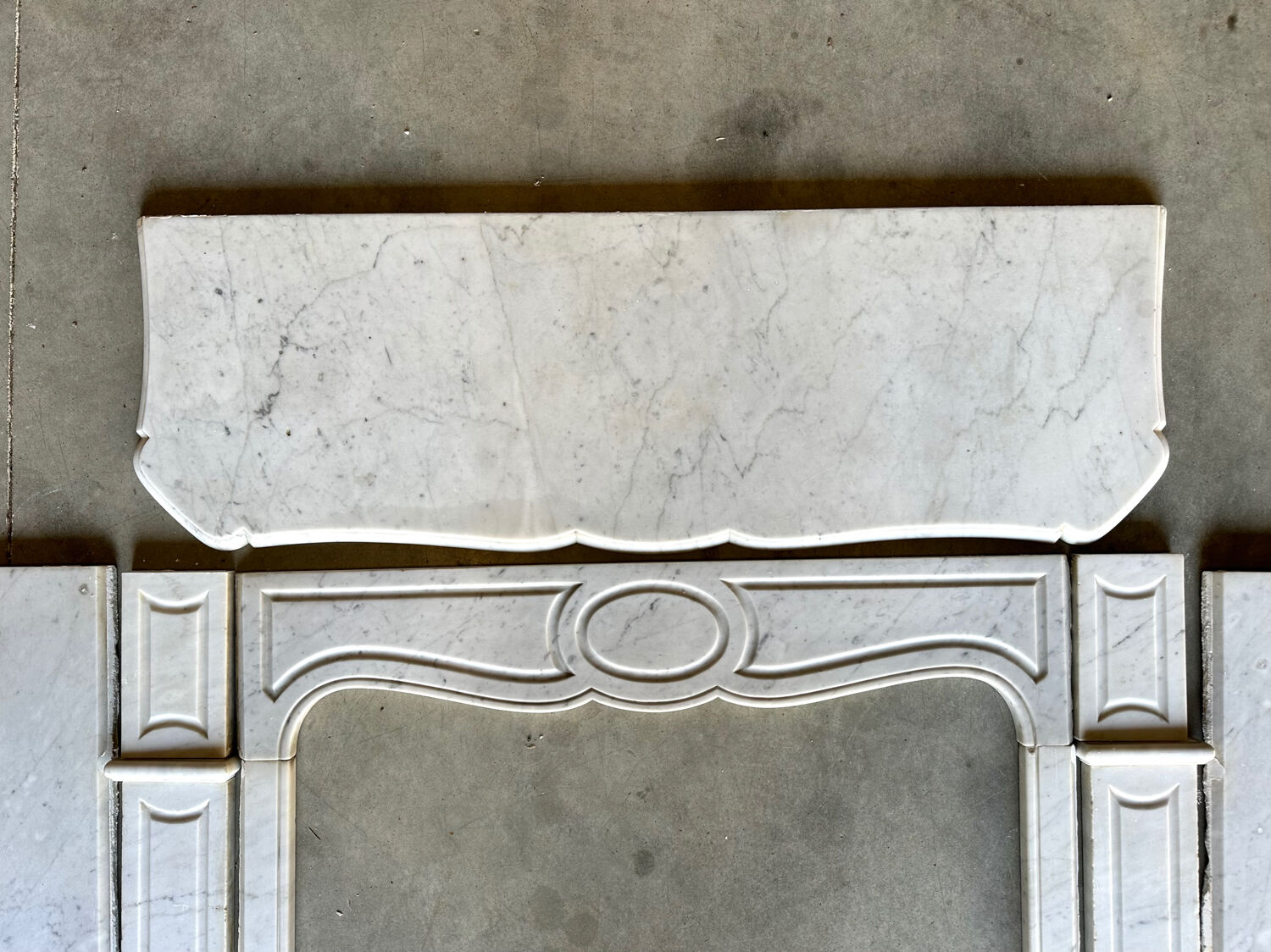 White marble fireplace