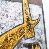 Enamelled ceramic plate abstract decoration Jean Jaffeux