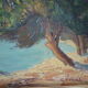 Tablau painting with seaside oil signed