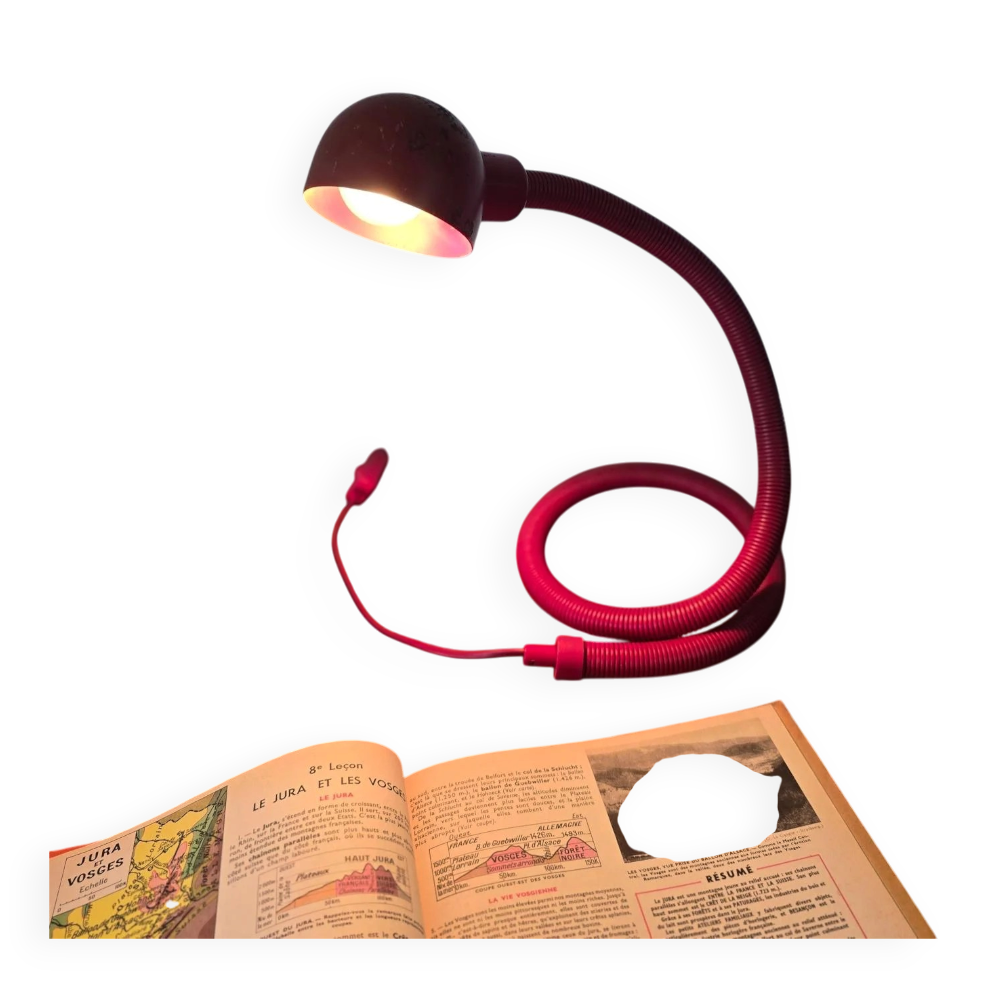 Lampe Serpent rouge "Hebi", années 70