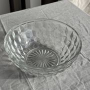 Petit saladier en verre vintage à motif de cubes