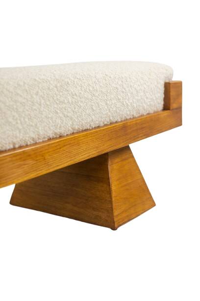 Bench in blond ash. Small-scale Italian craftsmanship. Contemporary.