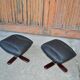 Swedish Leather Footstool, 1970s, Set of 2
