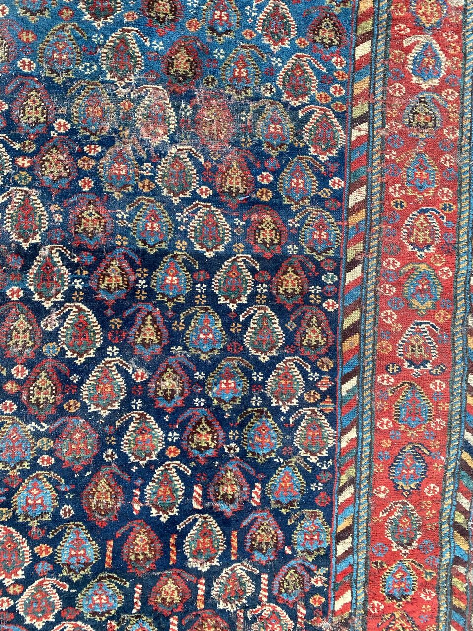 Pretty old Persian carpet of ghashghai handmade 177x328 cm