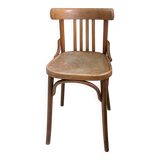 Chaise bistrot vintage en bois courbé avec dossier à barreaux