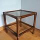 Wicker rattan glass end table