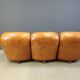 Mid century italian leather 3 seater sofa , 1970s