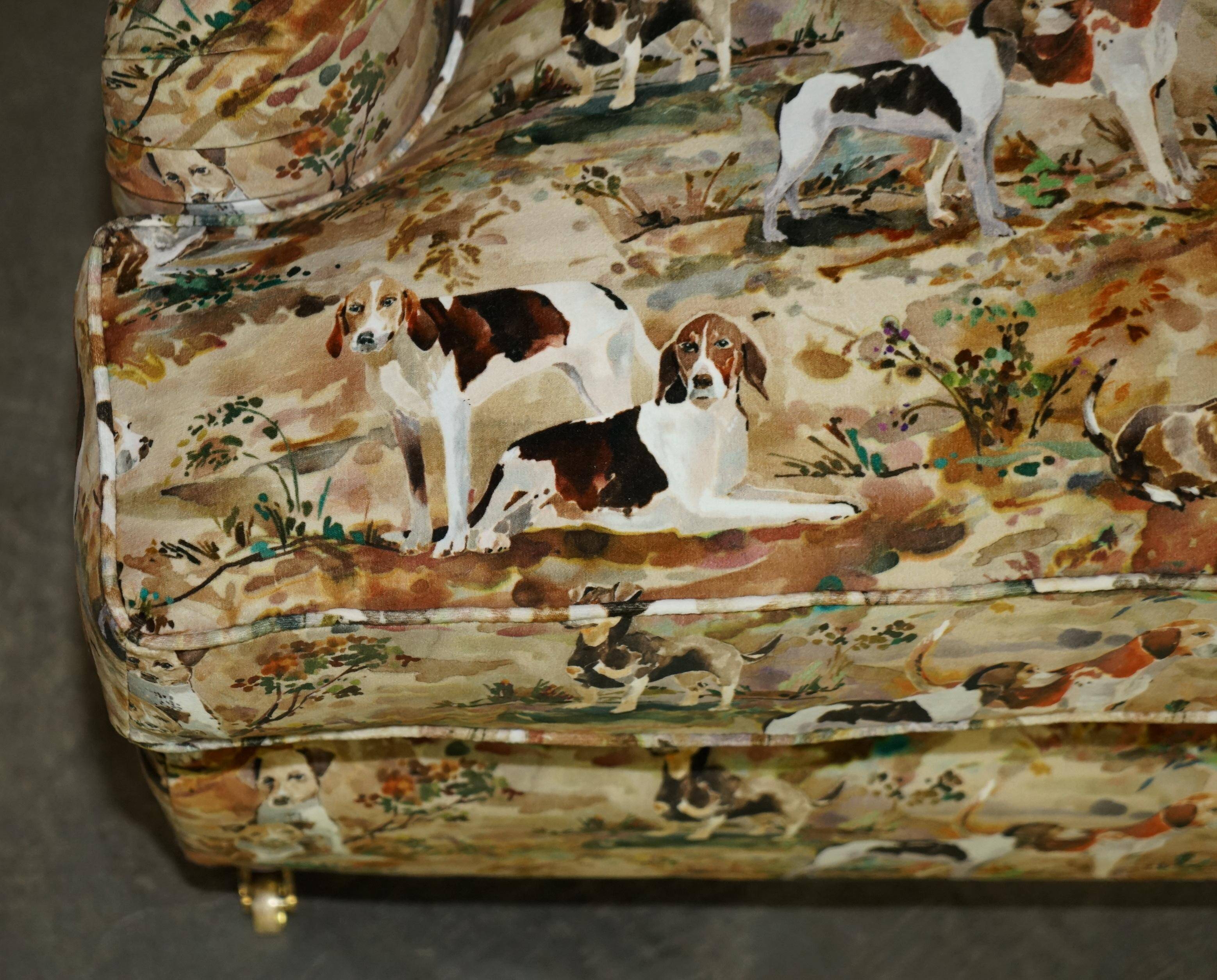 Pair of Howard Custom Love Seat Armchairs in Mulberry Silk Velvet