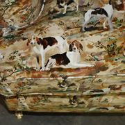 Pair of Howard Custom Love Seat Armchairs in Mulberry Silk Velvet