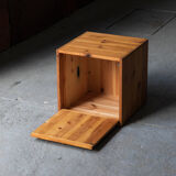 Set of 2 pine cube cabinets in the style of ate van apeldoorn, dutch design, 1960’s