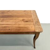 Farm table in solid cherry — Saber legs, Circa 1880
