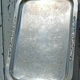 Silver metal serving tray