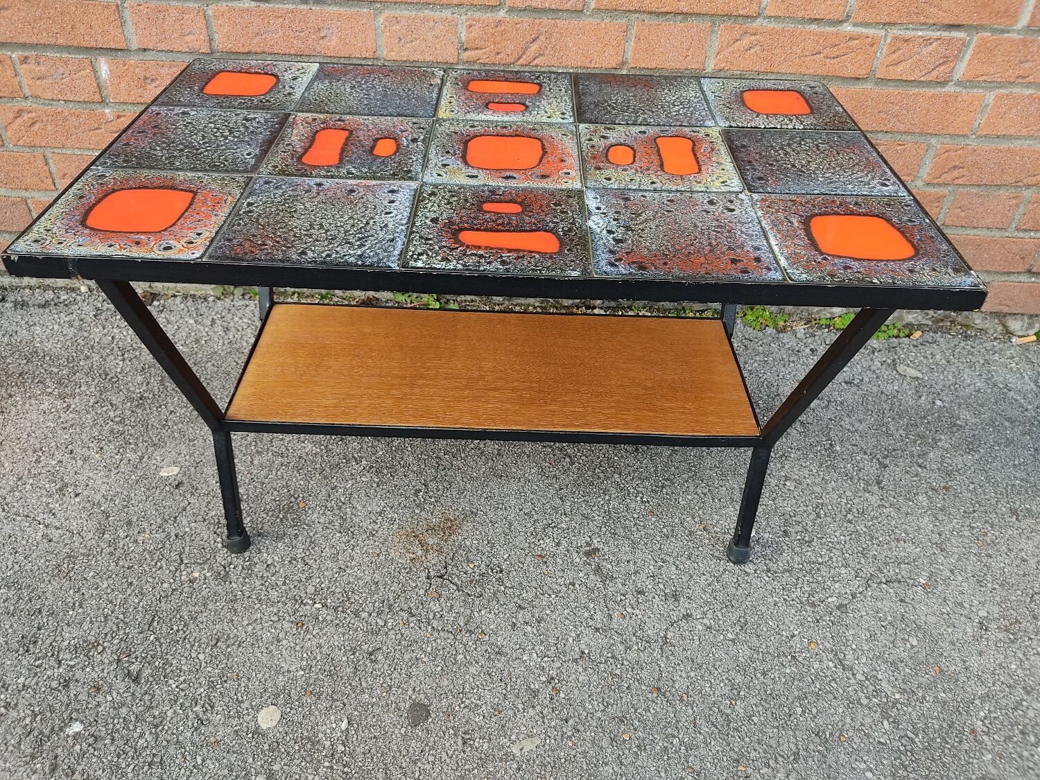 Table basse vintage métal  bois